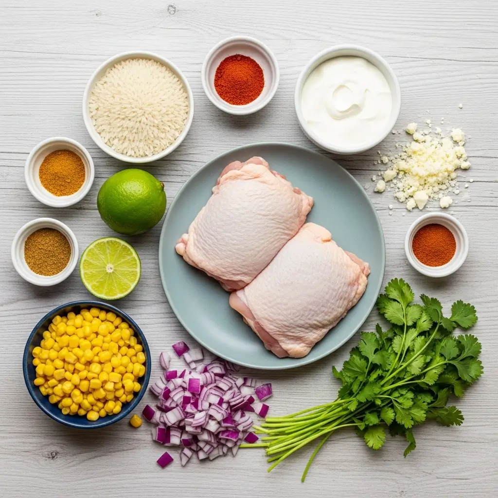 Ingredients for Tasty Street Corn Chicken Bowl