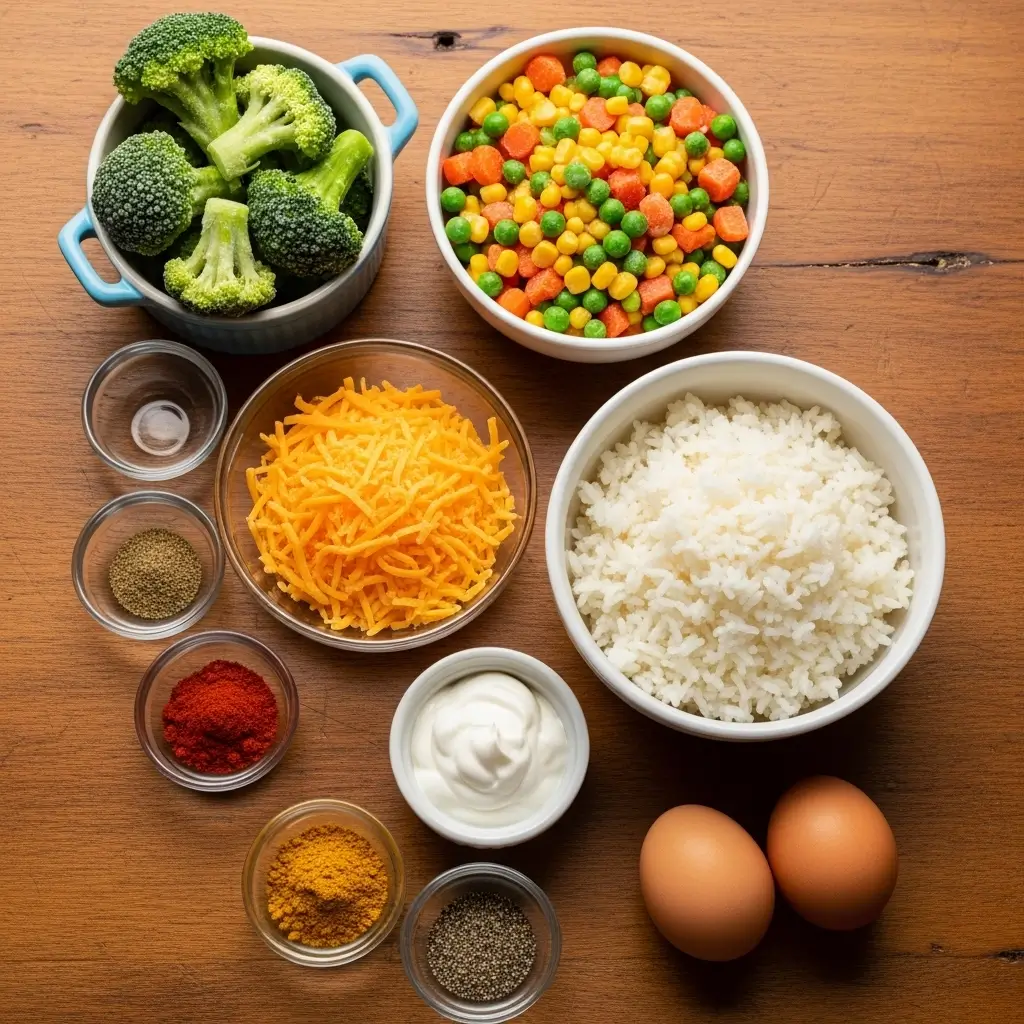 Ingredients for making vegetable casserole