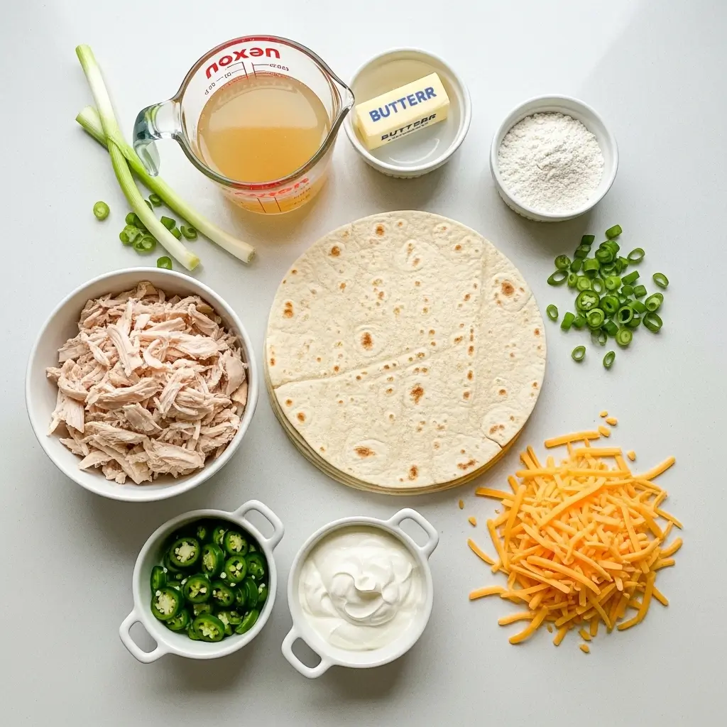 Ingredients for White Chicken Enchiladas recipe