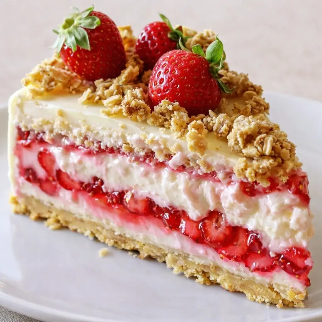 Berrylicious Strawberry Crunch Cheesecake – Easy & Creamy Dessert