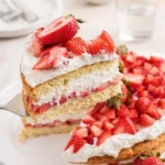 Best Strawberry Shortcake on summer picnic table