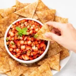 Dessert Strawberry Salsa with Cinnamon Chips