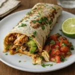 Easy Chicken Avocado Wrap with fresh ingredients
