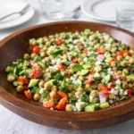 Easy Chickpea Cucumber Salad with Feta and Tomatoes