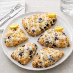 Glazed Lemon Blueberry Scones fresh from the oven