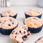 Greek Yogurt Blueberry Muffins fresh from oven