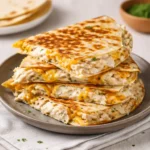 High-Protein Chicken Ranch Quesadilla with melted cheese