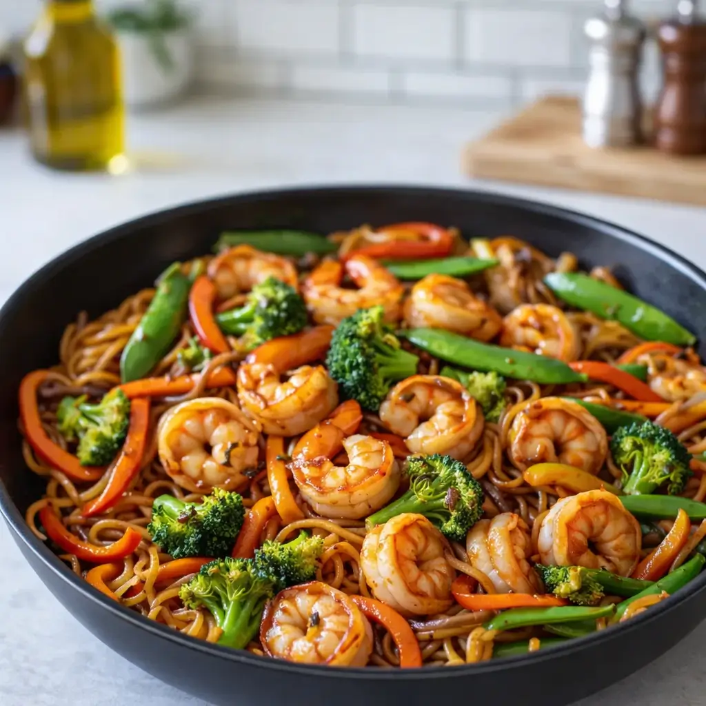 High-Protein Shrimp Stir Fry with Noodles – Fast, Healthy, Tasty