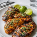 juicy spicy grilled Cuban chicken with lime and cilantro