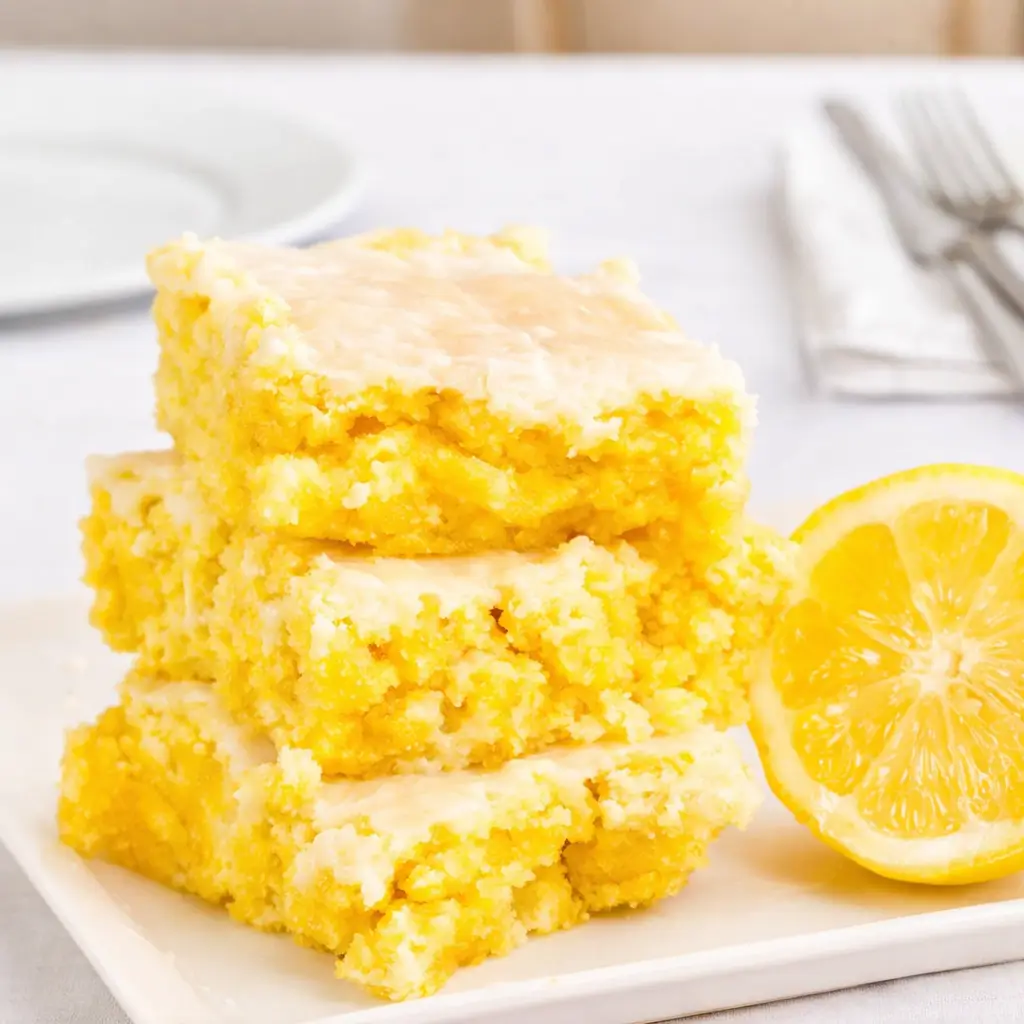 Lemon Cake Mix Brownies – Gooey, Zesty & Easy Dessert