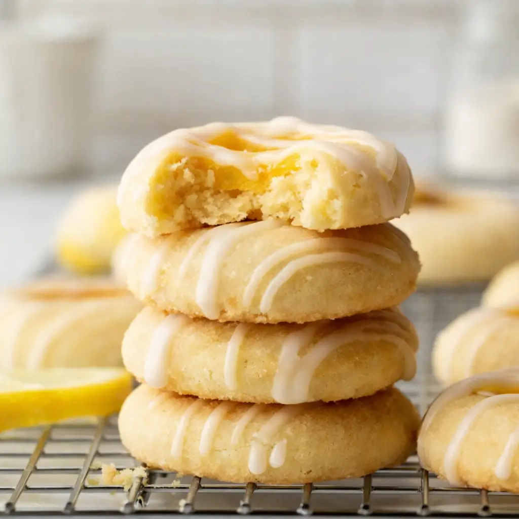 Lemon Thumbprint Cookies with Lemon Curd and Icing