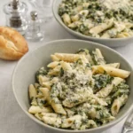 quick and creamy spinach pasta with parmesan and spinach