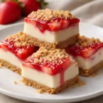 Strawberry Crunch Cheesecake Bites with pink cookie topping