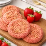 Strawberry Crunch Cookies on a plate with crunchy topping