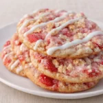 strawberry delight crunch cookies stacked