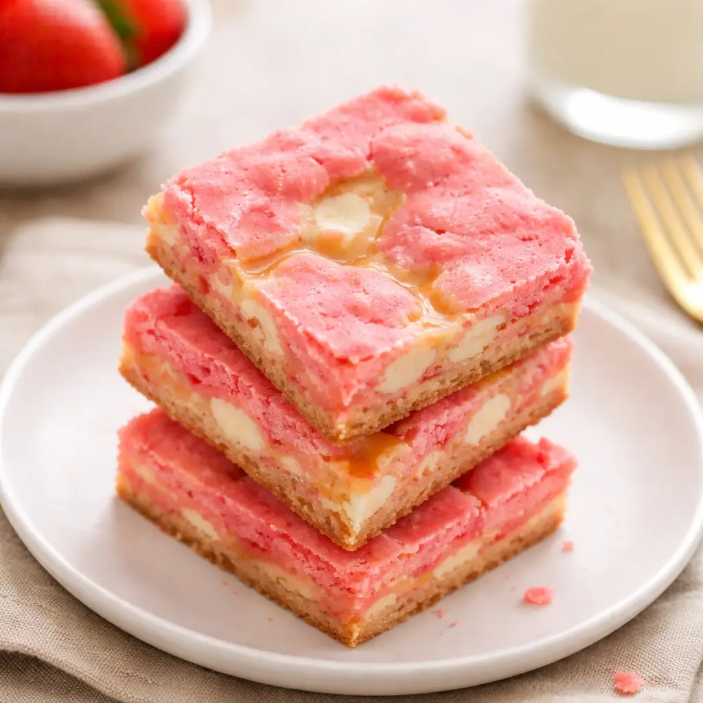 Strawberry White Chocolate Gooey Bars: Quick & Irresistible