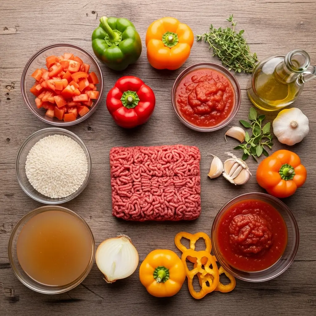 Ingredients for High Protein Stuffed Pepper Soup