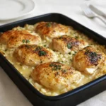 Amazing Forgotten Chicken casserole fresh from the oven
