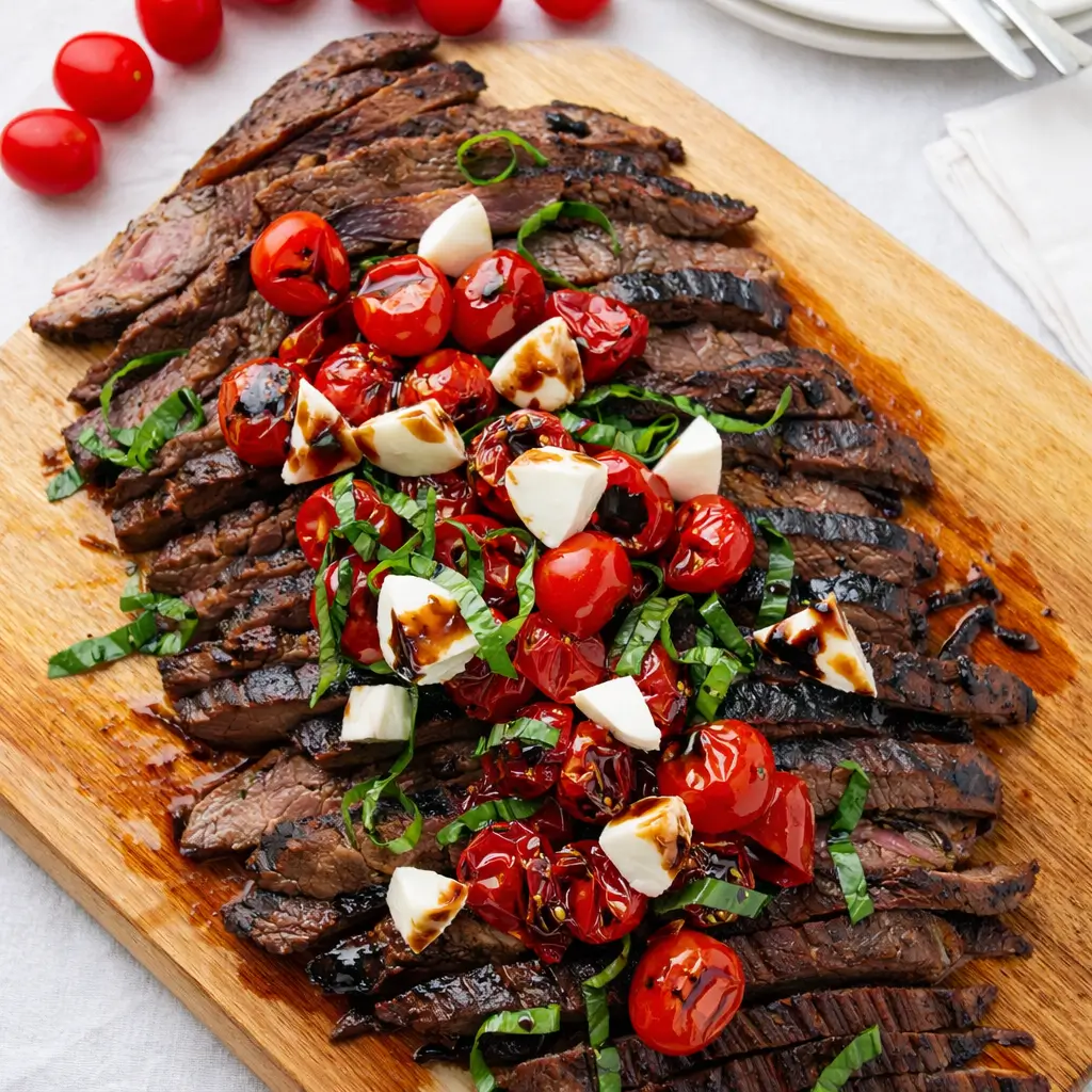 Balsamic Grilled Flank Steak Caprese – Fast, Fresh & Flavorful