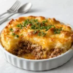 Cheddar Bay Ground Beef Cobbler fresh out of the oven