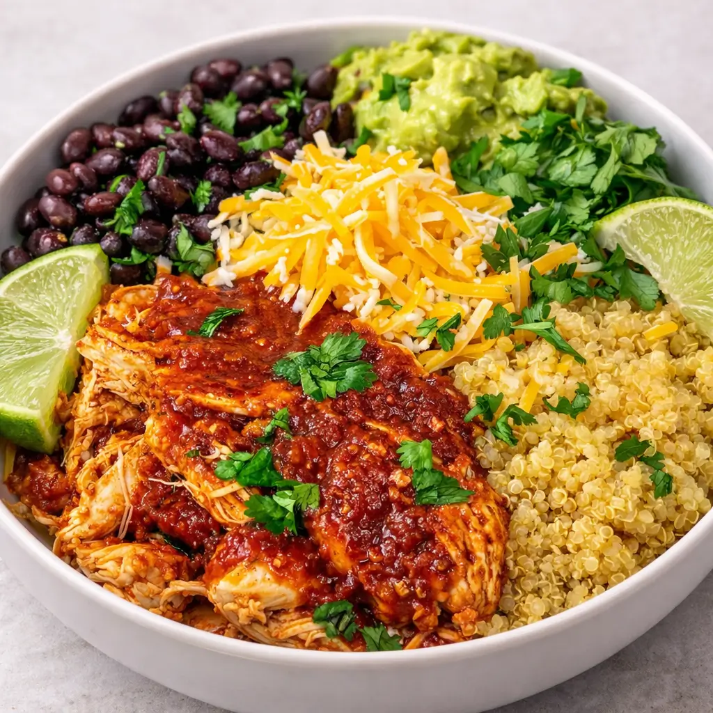 High Protein Chicken Enchilada Bowls for Easy Weeknight Dinners