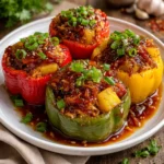 Teriyaki Pineapple Chicken Stuffed Peppers