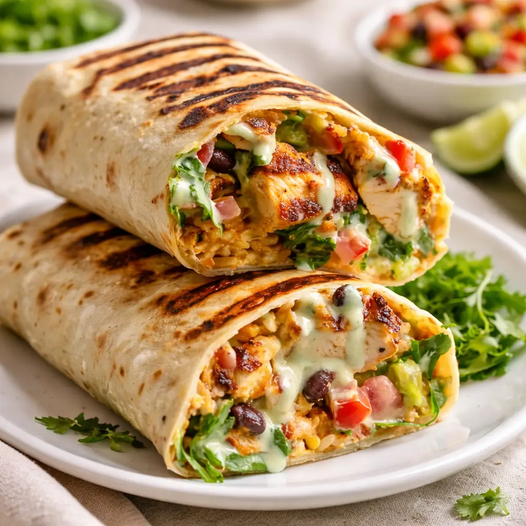 Easy Chipotle Ranch Grilled Chicken Burrito