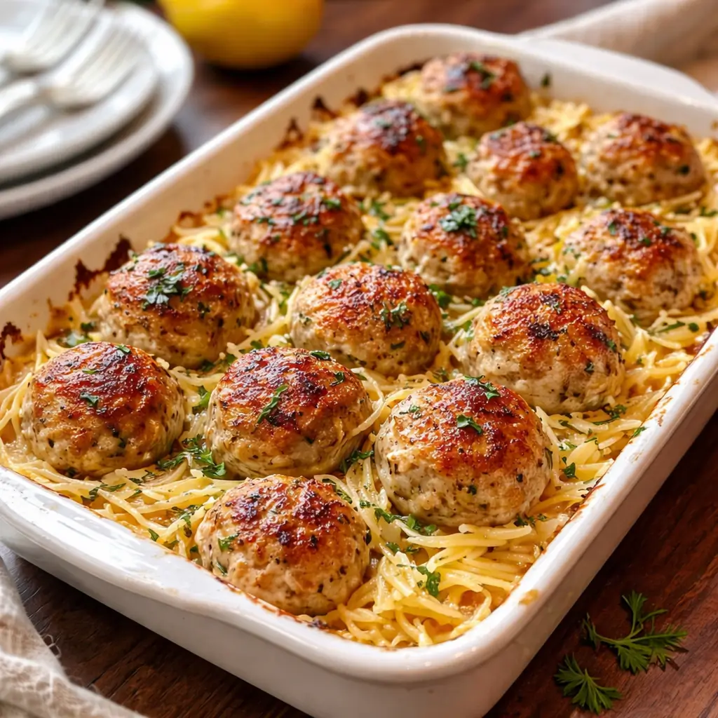 Greek Chicken Meatballs with Lemon Orzo: A Fresh Mediterranean Feast