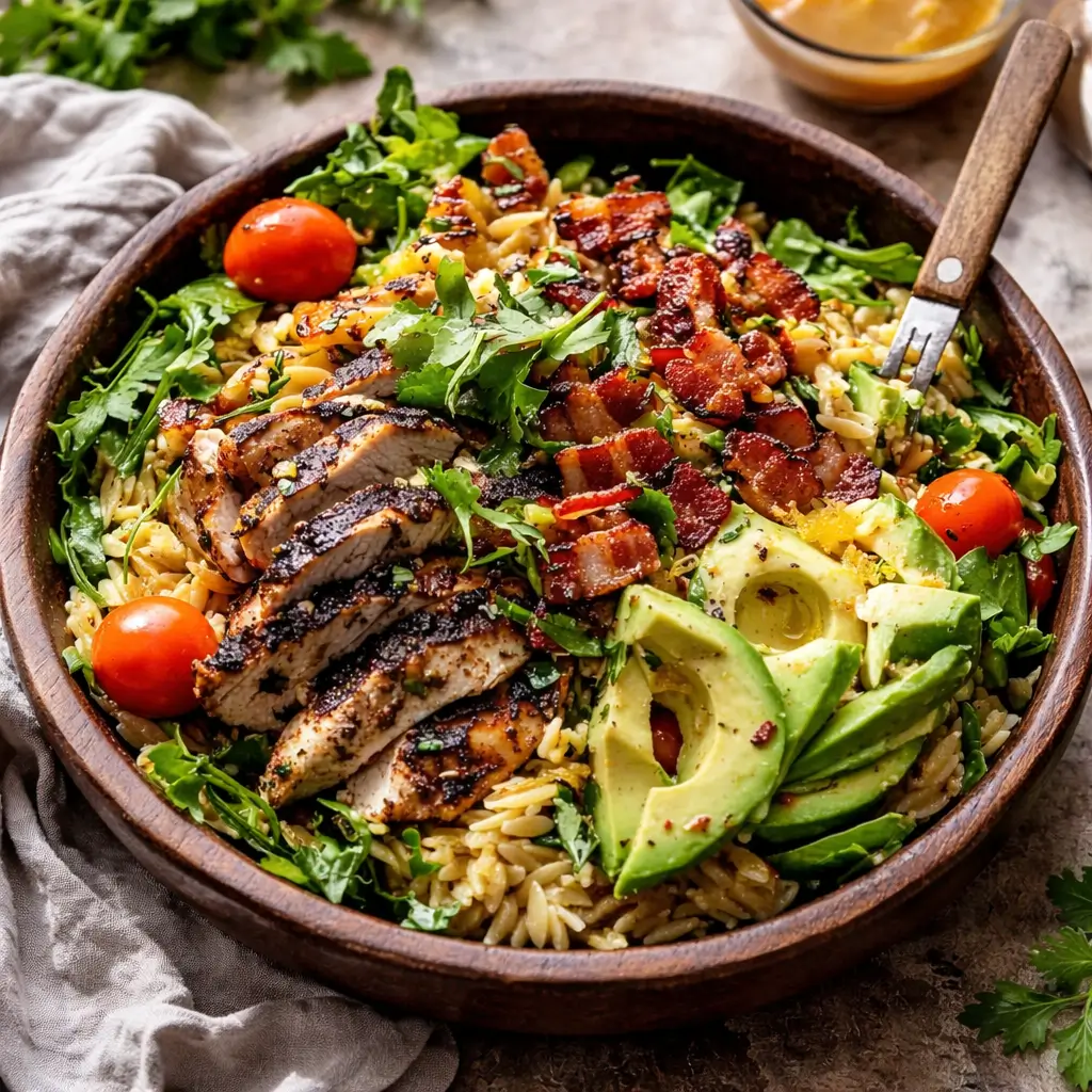 Grilled Lemon Herb Chicken Avocado Orzo Salad: A Quick 35-Minute Feast