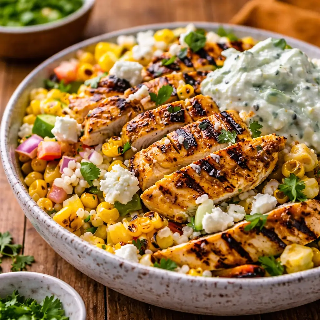 Healthy Chicken and Street Corn Bowls for Summer
