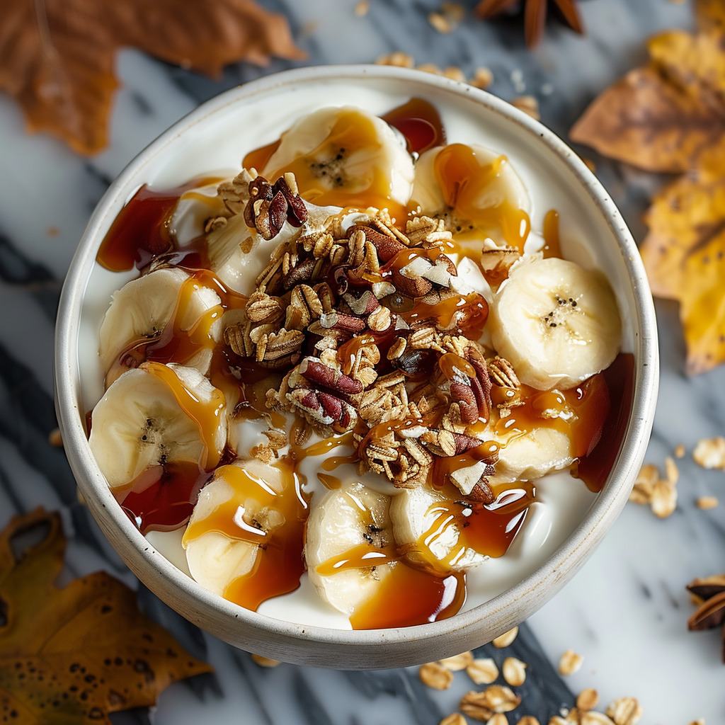 Salted Caramel Banana Yogurt Bowl