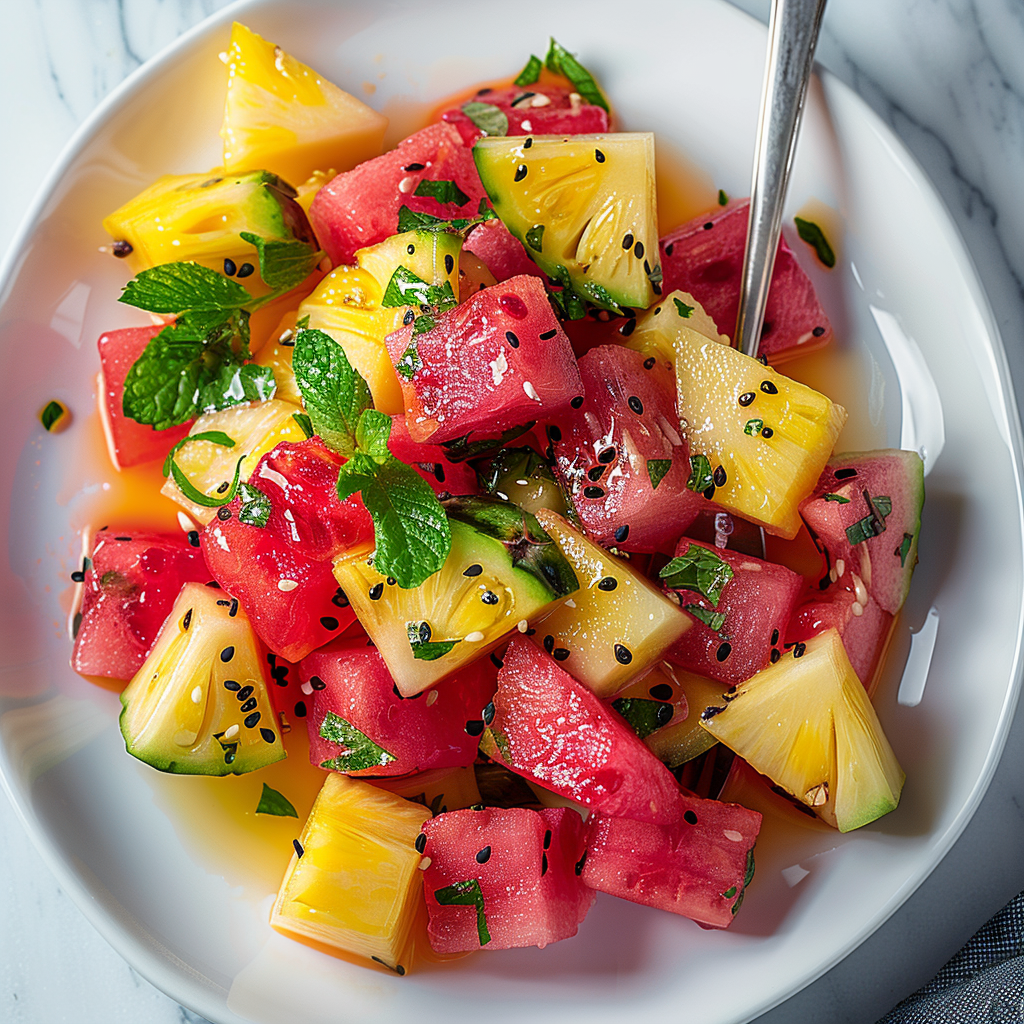 Watermelon Pineapple Salad