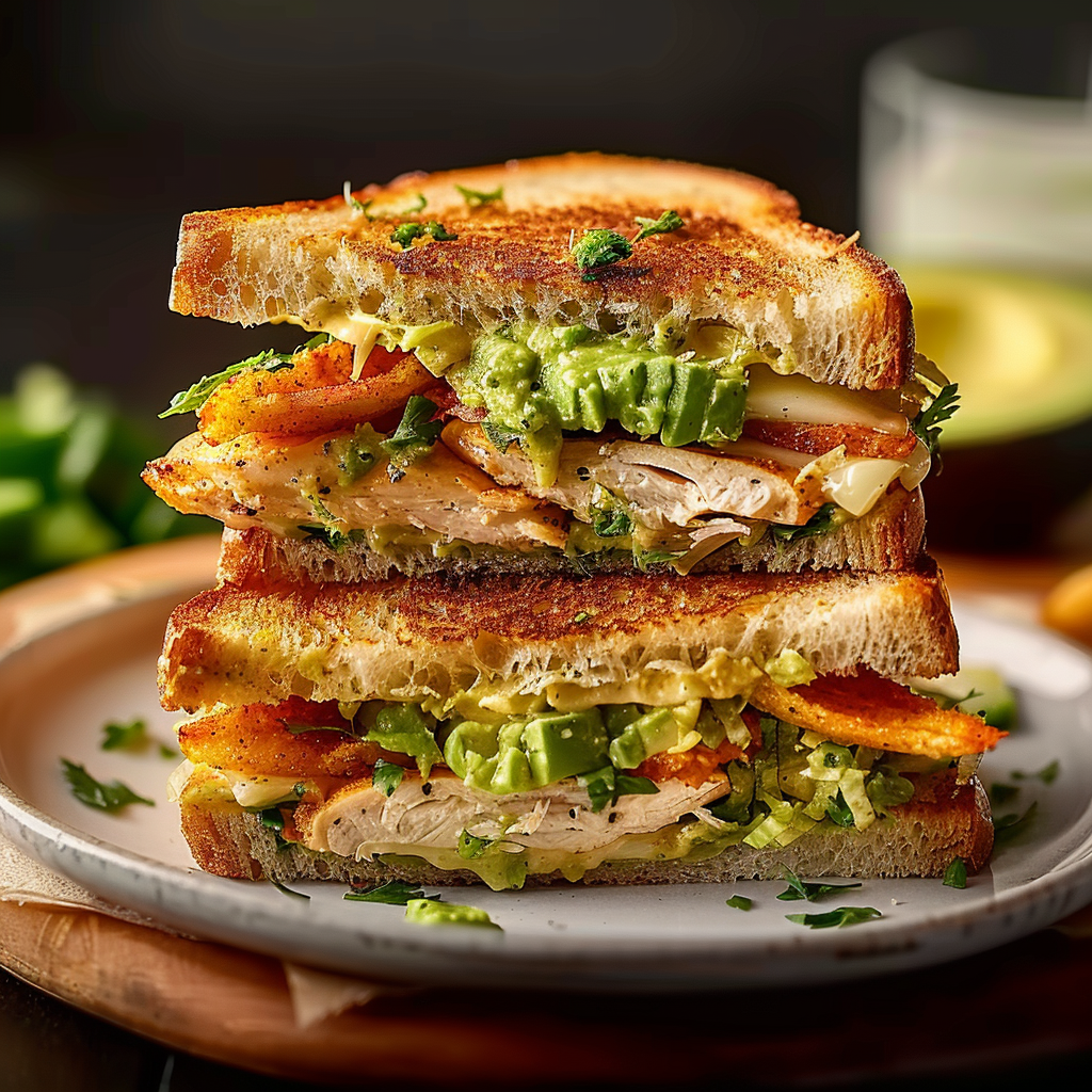 Easy Chicken Avocado Melt Sandwich