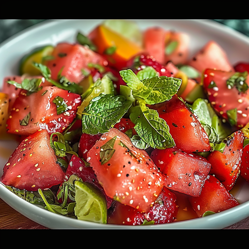 Strawberry Watermelon Salad with Refreshing Honey