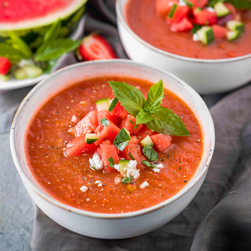 Watermelon Gazpacho Soup | A Chilled Summer Delight