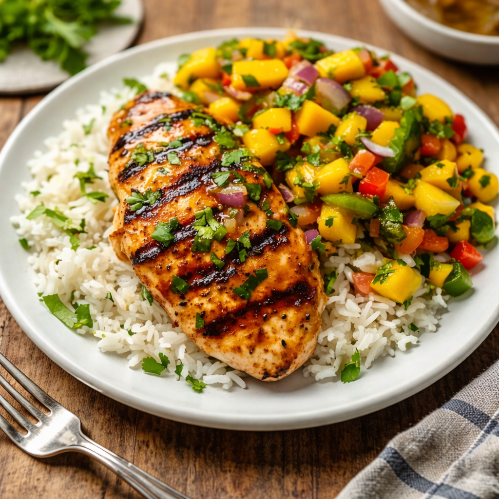 Easy Honey Lime Chicken with Mango Salsa