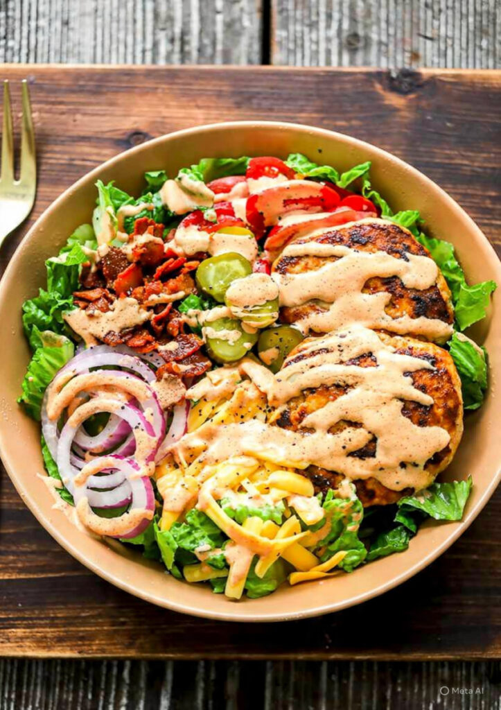 Best Healthy Burger Bowl with Special Sauce