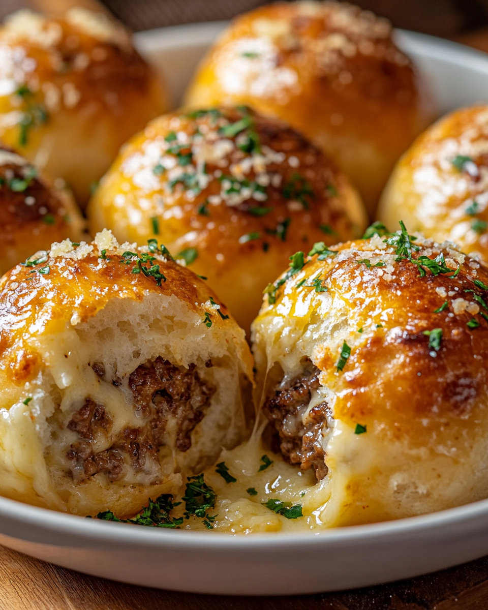 Easy Garlic Parmesan Cheeseburger Bombs