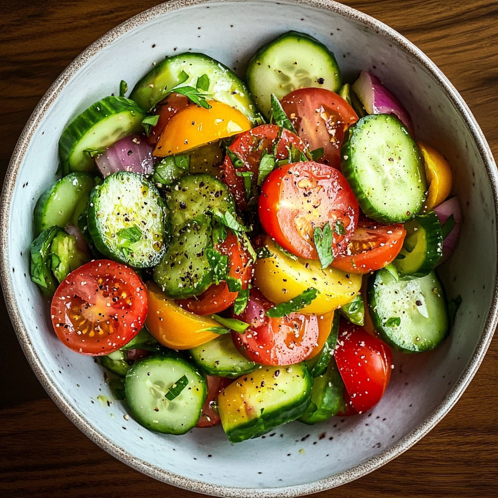 Cucumber Tomato Avocado Salad