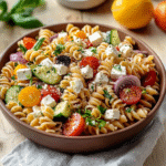 High Protein Greek Pasta Salad