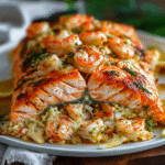 Crab and Shrimp Stuffed Salmon