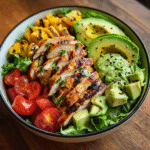 Grilled Chicken and Avocado Salad Bowl