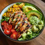 Grilled Chicken and Avocado Salad Bowl