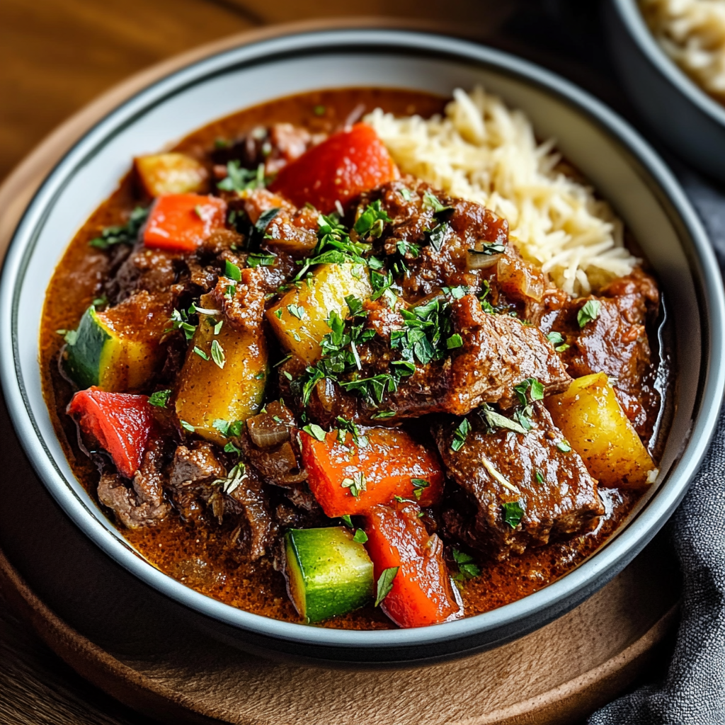 Slow Cooked Summer Beef Casserole with Crunchy Veggies