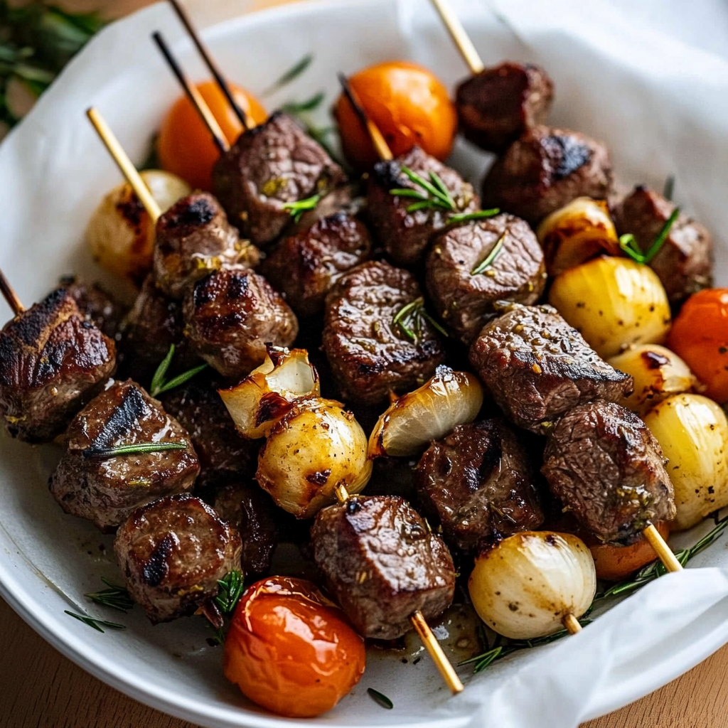 Rosemary Garlic Steak Kebabs