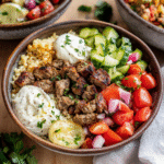 Gyro Bowls: Craving-Inducing Meatballs with Tzatziki, Lemon Rice, and Cucumber Salad in 35 Minutes