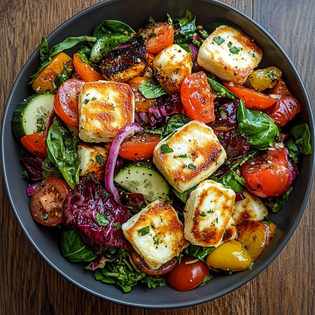 Crispy Mediterranean Halloumi Salad Recipe