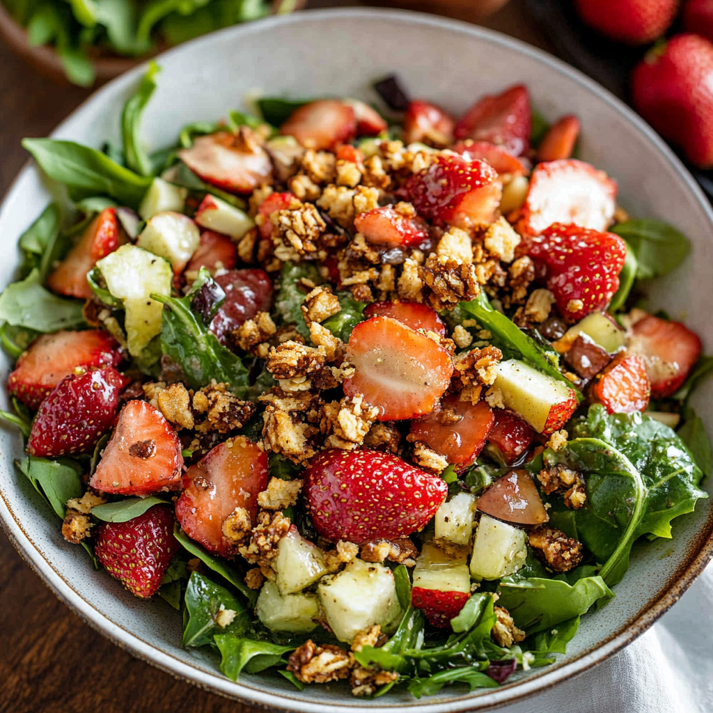 Strawberry Crunch Salad with Champagne Vinaigrette