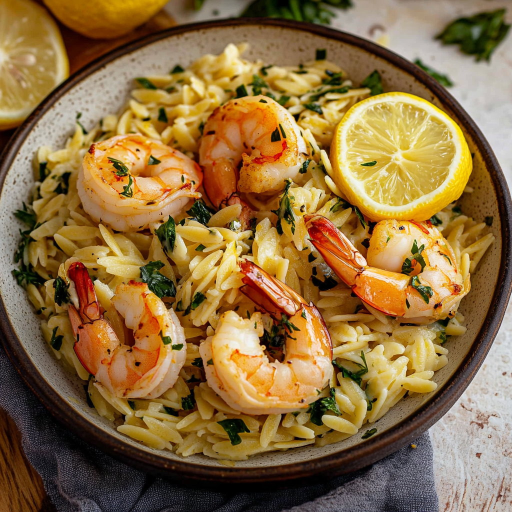 Lemon Garlic Shrimp Orzo – A Flavor-Packed Weeknight Wonder
