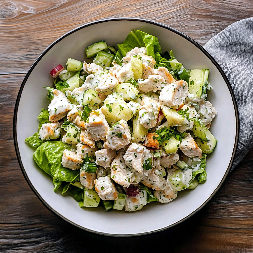 High Protein Greek Yogurt Chicken Salad (Extra Creamy with Cottage Cheese)